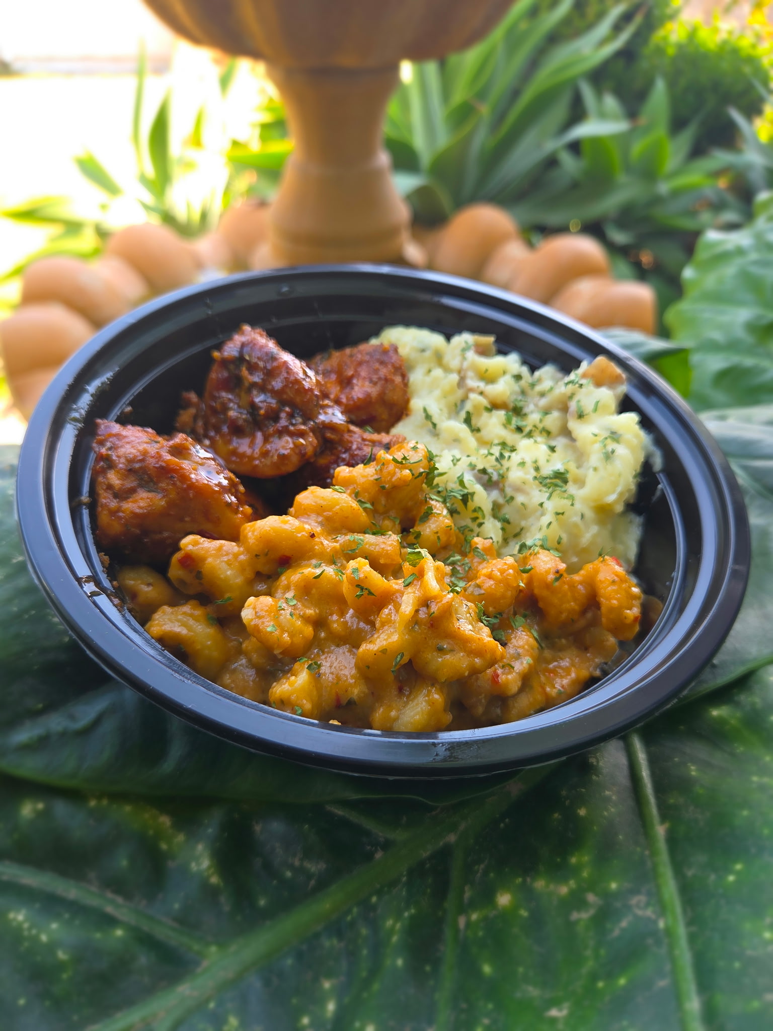 Honey Garlic Mac & Mash Bowl — high-protein meal prep, Santa Maria CA
